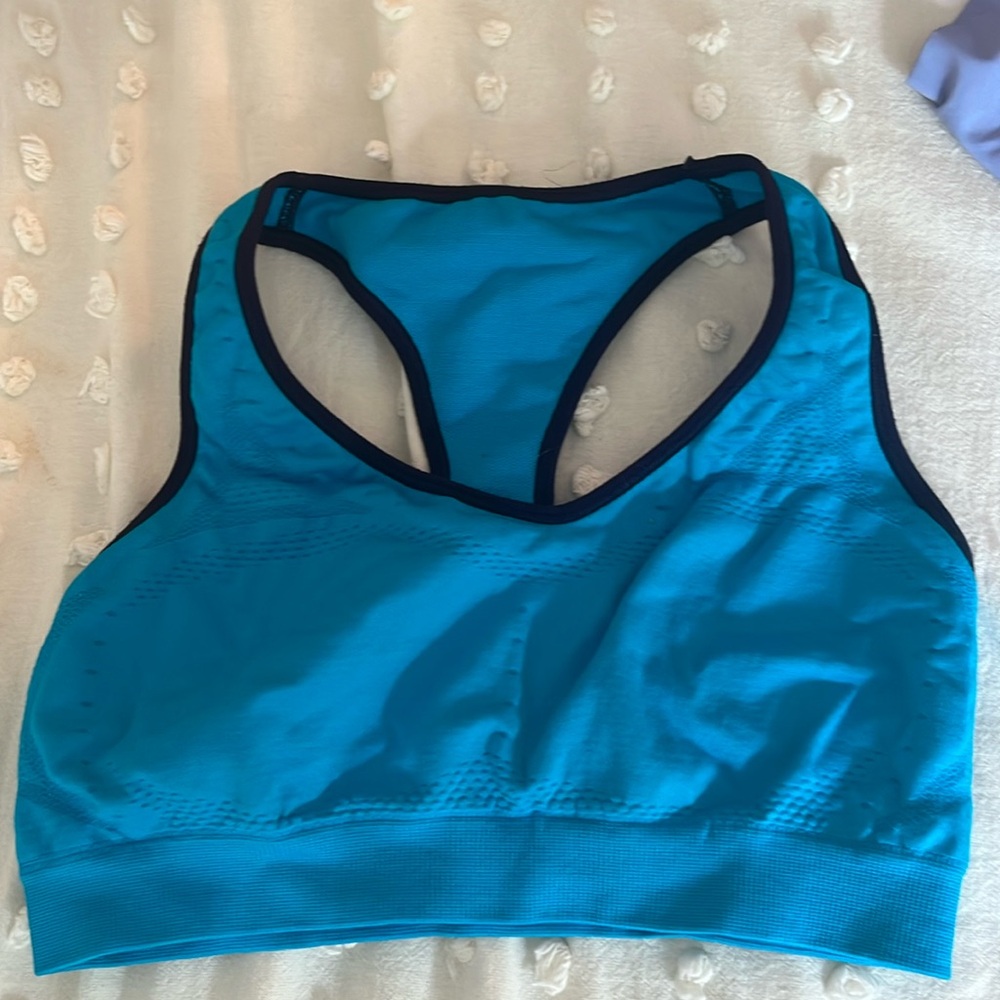 Hanes blue unpadded size S sports bra